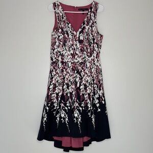 Floral Sleeveless Dress - Black and Pink